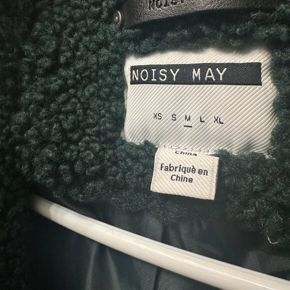 Noisy May Teddy Sherpa Fluffy Coat Emerald Green Soia Kyo - Picture 6 of 9